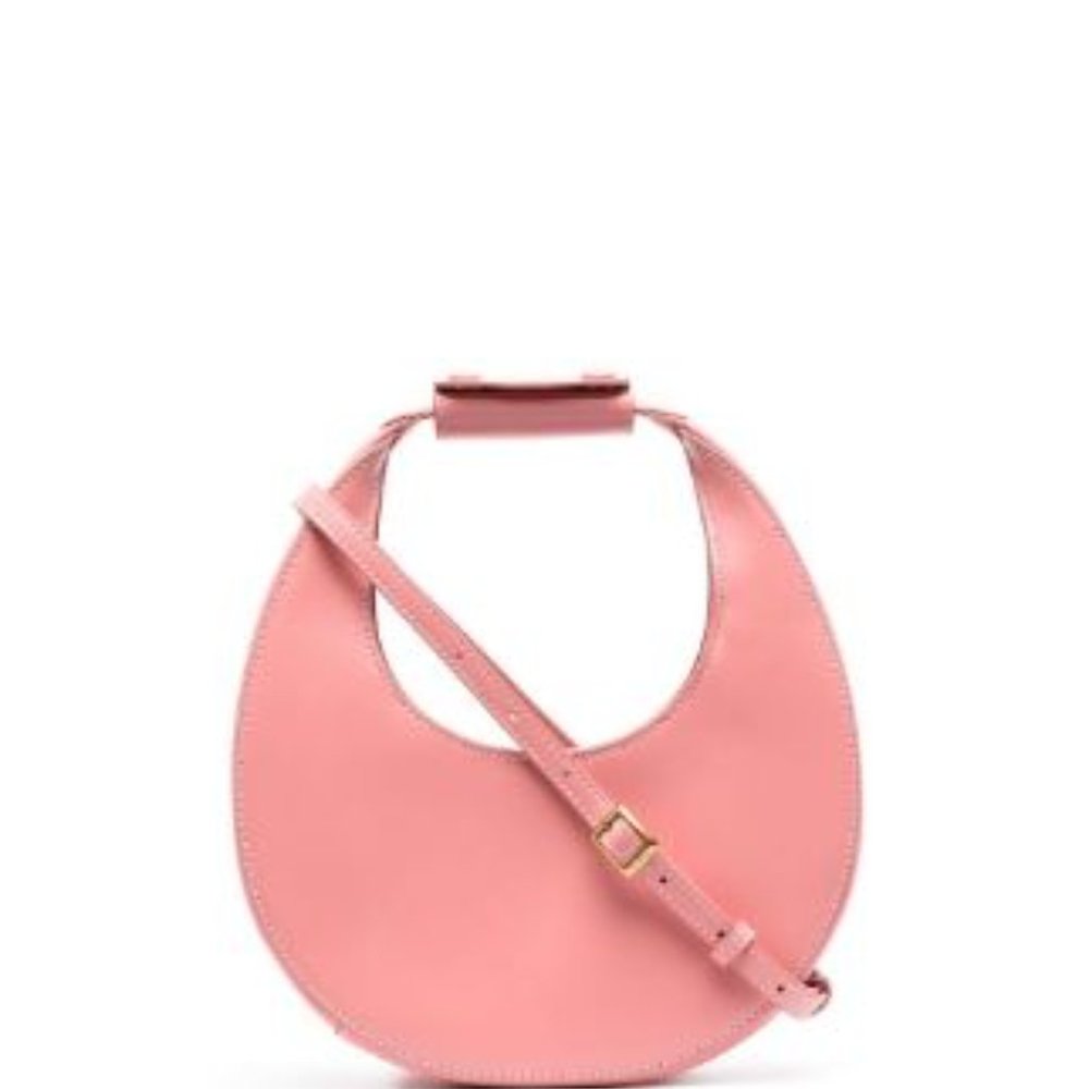 STAUD Pink Crescent Shoulder Bag